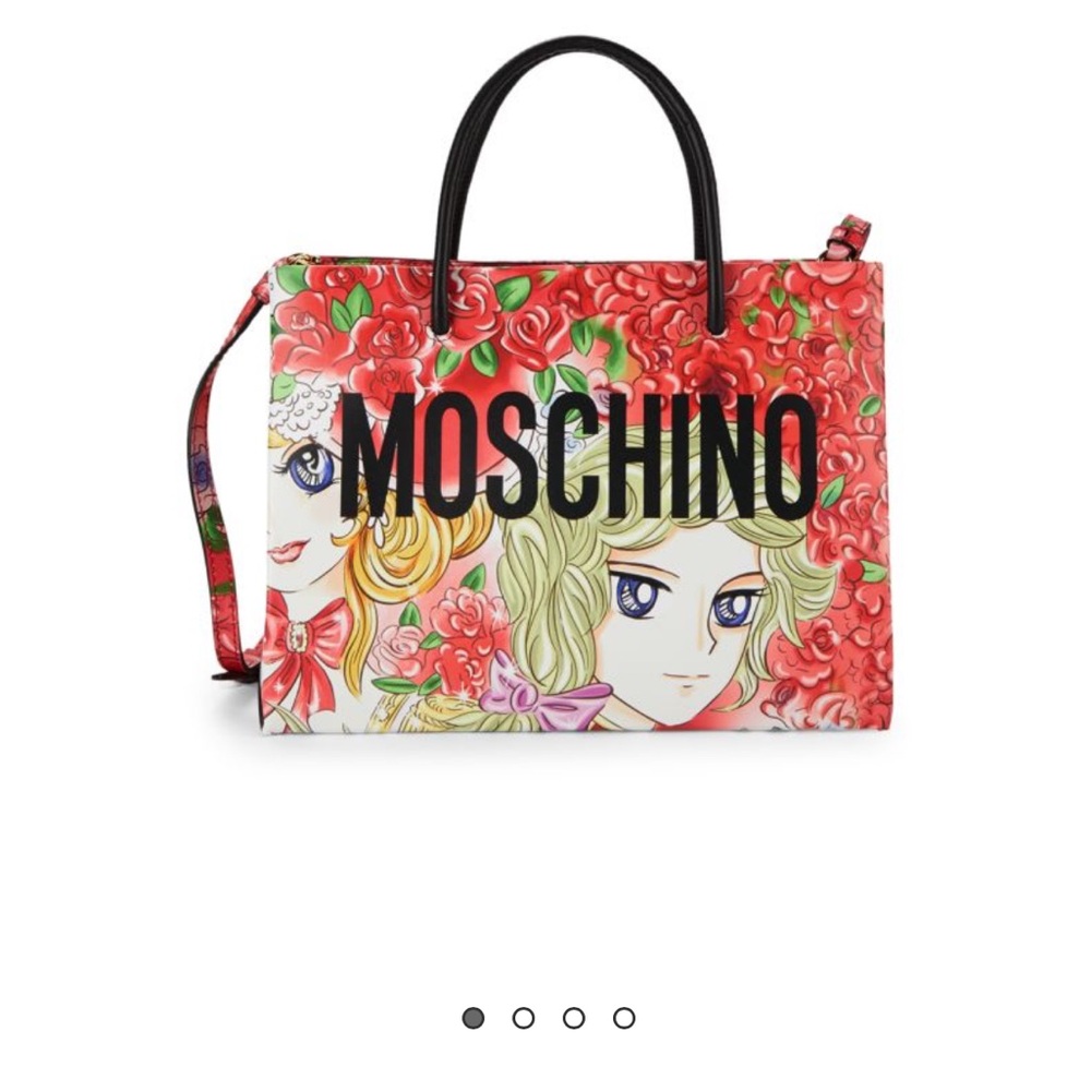Moschino- Anime Antoinette, Red Floral Graphic Tote